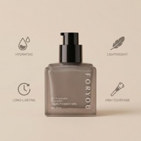 Flacon vide carré en verre pour fond de teint liquide avec pompe noire pour crème visage, crème contour des yeux et blush 15ml 30ml