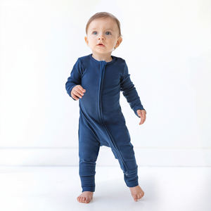 Grenouillère Bébé en Bambou Organique et Spandex Doux, Naturel, avec Fermeture Éclair, Pyjama Une Pièce pour Nouveau-Né – En Stock, Tissu Personnalisé - Product Image 1