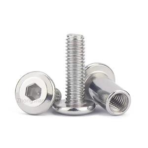 Vis de fixation pour meubles de haute qualité, boulons à <span class=keywords><strong>tête</strong></span> plate, douille hexagonale, <span class=keywords><strong>écrou</strong></span> à barillet, <span class=keywords><strong>écrou</strong></span> à languette, M4 M6 M8 M12 - Product Image 4