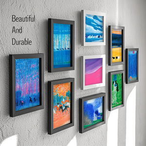 Set di cornici bianche moderne | Kit da parete galleria 9x10 ''e 8x7'' con <span class=keywords><strong>layout</strong></span> Pre-progettati-sistema di sospensione facile da abbinare - Product Image 3