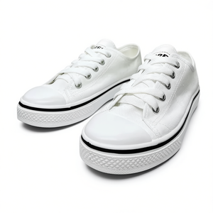 Scarpe da tennis Bresa Canvas 860 con punta tonda e lacci, bianche, per tutte le stagioni, casual. - Product Image 1