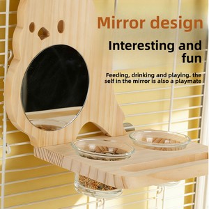 Support de miroir pour oiseaux avec design détachable pour divertissement, <span class=keywords><strong>anti</strong></span>-dépression, alimentation/abreuvement - Product Image 3