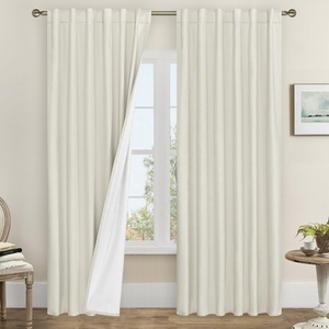 Hiện Đại Trắng Polyester/linen kết cấu nhiệt tùy chỉnh tất cả các mùa phòng ngủ Rèm cửa màn dệt trở lại Tab Rod túi cho - Product Image 1