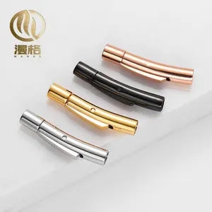Wholesale new stainless steel leather bracelet buckle jewelry clasp 3mm 4mm bracelet jewelry production