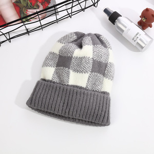 Mùa Thu Mùa Đông Nữ Dệt Kim Cap Đơn Giản Hỗn Hợp Màu Sắc Sọc Thiết Kế Dày Ấm Hàn Quốc Cap Nhân Vật Mô Hình Cho Hàn Quốc Hàn Quốc - Product Image 3