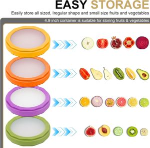 Silicone Food Storage <strong>Containers</strong> Food Savers Lemon <strong>Potatoes</strong> Keeper Silicone Storage <strong>Containers</strong> for Fruits Vegetables Meal Prep - Product Image 4