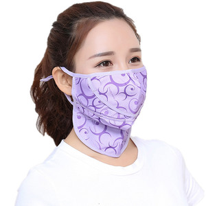 Masque de protection solaire d'été pour le visage, imprimé floral bleu, respirant, pour le cyclisme en plein air, masque de sport pour femmes - Product Image 4