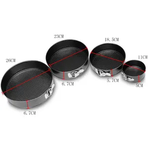 Non-Stick Black Carbon Steel Cakes Molds Metal Bake Mould Removable Bottom Bakeware Cake Supplies Round Cake Baking Pan