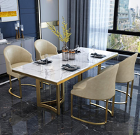 2025 vente chaude de luxe en acier inoxydable chaise de salle à manger velours PU cuir rembourré chaise de Restaurant pour la maison hôtel