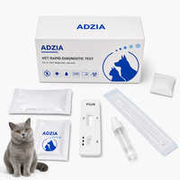 Kit de diagnostic vétérinaire rapide ADZIA pour le coronavirus félin (CoV Ag), certifié CE Classe I, échantillon fécal, 10 tests, résultat en 10 minutes