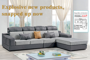Phong Cách Châu Âu Phòng Khách Góc Sofa Giường Cổ Điển Thiết Kế Hình Chữ <span class=keywords><strong>L</strong></span> Với Ghế Trái Phải Bộ Sofa Vải <span class=keywords><strong>L</strong></span>ớn - Product Image 2