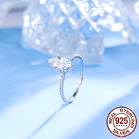 Dernières bagues de fiançailles en argent sterling S925 avec un grand zircon cubique de forme marquise étincelant pour femmes, bijoux de mariage