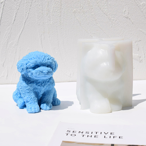 Cute Dog <b>Candle</b> Mould Diy Teddy Puppy Aromatherapy Handmade Soap Dripping Plaster 3Pcs Food Grade Silicone Moulds - Product Image 5