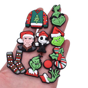 Breloques de décoration de chaussures de Noël <span class=keywords><strong>Grinch</strong></span> en PVC souple en gros HY, breloques personnalisées de marque de créateur pour sabots - Product Image 3