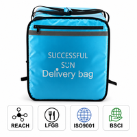 Sac isotherme personnalisé OEM en bâche imperméable, grande taille 43x43x47cm, doublure en feuille d'aluminium, mousse, sac de livraison alimentaire en gros