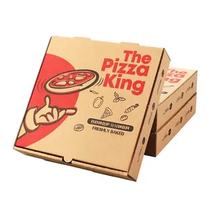 Toptan yüksek kaliteli ucuz üretim özel Logo taşınabilir kalın geri dönüşümlü oluklu 8 10 12 16 inç Pizza kutuları
