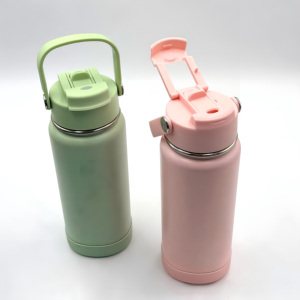 water bottle leak proof sipper lid <b>condensation</b> free stainless steel double wall 2 in 1 lid stainless steel water bottle - Product Image 3