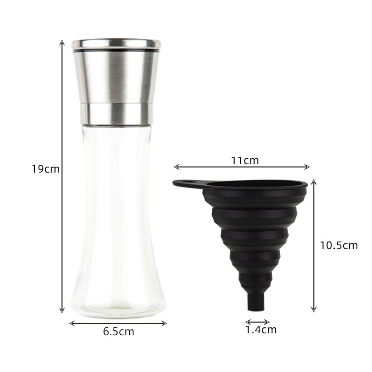 Molinillo de pimienta plateado+embudo de cocina