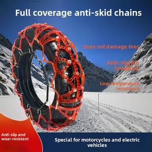 Nouvelles chaînes antidérapantes pour pneus à deux roues, chaînes à <span class=keywords><strong>neige</strong></span>, chaînes d'hiver pour moto, voiture, tricycle électrique, chaîne en caoutchouc épais, chaîne en tendon de bœuf - Product Image 2