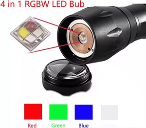 Cao lumens <span class=keywords><strong>4</strong></span> màu <span class=keywords><strong>LED</strong></span> cầm tay đèn pin <span class=keywords><strong>LED</strong></span> Chống Nước cắm trại Torch điều chỉnh focus zoom đèn pin chiến thuật - Product Image 4