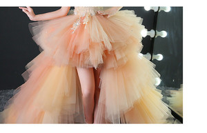 Vestido de Lujo para Niñas, Estilo Princesa, con Apliques de Encaje, Cuentas, Tul en Capas y Flores, para Bodas y Actuaciones - Product Image 6