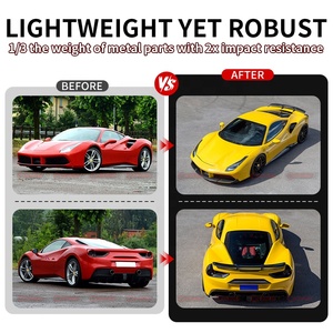 ชุดแต่งคาร์บอนไฟเบอร์แห้งคุณภาพเยี่ยมสไตล์โนวีสำหรับเฟอร์รารี่ 488 ประกอบด้วยลิ้นหน้า-หลัง สเกิร์ตข้าง สปอยเลอร์ - Product Image 4