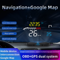 D1 HUD Affichage par réflexion GPS Navigation OBD Ordinateur de bord numérique pour voiture Compteur de vitesse et diagnostic ECU Garantie 1 an