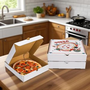 Cajas <span class=keywords><strong>para</strong></span> Pizza Pequeñas Blancas Corrugadas, Caja <span class=keywords><strong>para</strong></span> Pizza Planet, Contenedores <span class=keywords><strong>para</strong></span> Llevar, Cajas de Empaque <span class=keywords><strong>para</strong></span> Pizza, Pastel, Galletas y Bocadillos - Product Image 5