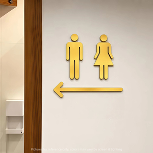 <span class=keywords><strong>Logo</strong></span> 3D en PVC peint de 15 mm pour toilettes, flèche directionnelle <span class=keywords><strong>WC</strong></span> <span class=keywords><strong>homme</strong></span> et <span class=keywords><strong>femme</strong></span>, personnalisation du <span class=keywords><strong>logo</strong></span> - Product Image 1