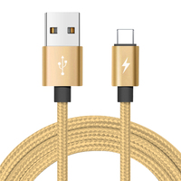 Kabel Data mikro Usb tipe C, kabel Data USB Tipe C, pengisian cepat, kepang untuk ponsel Android