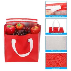 Reusable Insulated Aluminum Foil Drink Cooler Bag Non-Woven Thermal Bag for Food for <b>Milk</b> Cake Bread <b>Chocolate</b> - Product Image 6