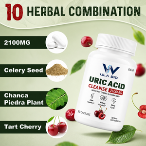 Cápsulas <span class=keywords><strong>de</strong></span> Limpieza <span class=keywords><strong>de</strong></span> Ácido Úrico 2100mg con Mezcla Herbal <span class=keywords><strong>de</strong></span> Cereza Ácida y Semilla <span class=keywords><strong>de</strong></span> Apio, Suplemento Dietético para Apoyo Inmunológico en Adultos, Marca Privada OEM - Product Image 4