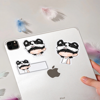 Autocollants décoratifs transparents personnalisés pour téléphone portable et ordinateur portable, imperméables, style dessin animé, Kawaii, en vinyle PVC découpé sur mesure, pour cadeau