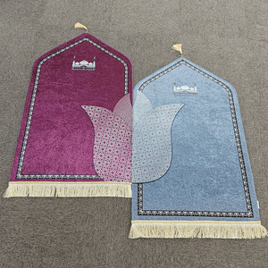 Textiles para el hogar forma de amor musulmán pareja regalo alfombra terciopelo cómodo suave felpa gruesa borla mezquita doble oración <span class=keywords><strong>Mat</strong></span> - Product Image 3