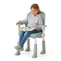 Chaise d'étude pour enfants sur le thème du panda avec repose-pieds, accoudoirs rabattables, dossier en maille réglable en hauteur pour la maison, l'école et la crèche