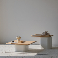 Meubles de salon en bois massif de chêne élégant nordique ensemble de table basse minimaliste moderne de luxe table d'appoint table d'extrémité