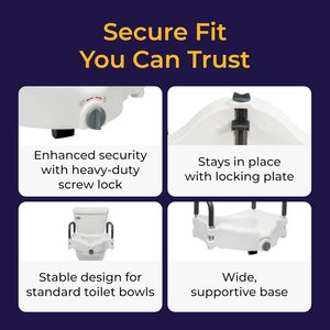 Barra de Seguridad Ajustable Bliss para Inodoro, para Personas Mayores y con Discapacidad, con Asientos y Barras de Apoyo, Capacidad de 120 kg, para Uso en el Baño del Hogar - Product Image 2