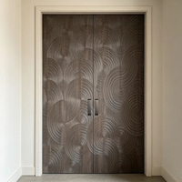 Panneaux muraux en bois artistiques 3D modernes, texture circulaire sur mesure, panneau décoratif en MDF sculpté pour mur d'accentuation intérieur de luxe