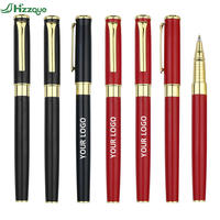 Pulpen Logam Berukir Laser dengan Logo Kustom, Tinta Hitam, Ujung 0.5mm, Cetak UV untuk Hadiah Promosi dan Periklanan