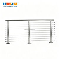 Poteau de garde-corps HJ en acier inoxydable – Kit complet avec finition multi-surfaces pour terrasse, escalier, balcon, système de garde-corps extérieur à câbles