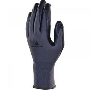 DELTA PLUS - VE722NO07-M Polyester gris-noir gant tricoté avec paume en mousse nitrile (multi-pack) - EAN MW131429 GLOVES - Product Image 1