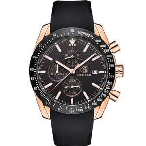 Montre de luxe pour homme, quartz, affaires, 2024, BENYAR 5140, 44 mm, verre, aiguille, chronographe, multifonctionnelle, sport, mode, bracelet en silicone - Product Image 6