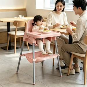 Silla Alta Portátil y Ajustable para Bebé con Patas <span class=keywords><strong>de</strong></span> Acero Inoxidable, Bandeja Desmontable y Reposapiés - Product Image 6