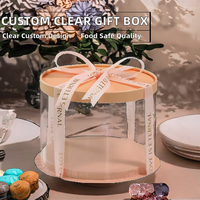 Boîtes à gâteaux rondes transparentes en PET de qualité alimentaire, recyclables et personnalisables BOHE BHCB-R01, épaisseur 3 mm, pour mariage, anniversaire, fête, Chine
