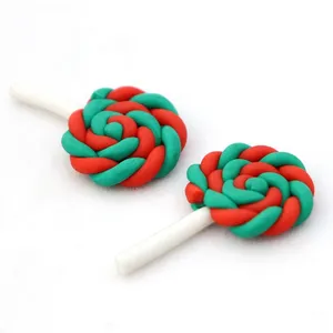 Promotional Christmas Sweet Candy Lollipop Soft Shape Polymer Craft DIY Resin Crafts