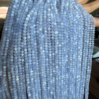 Perles en pierre naturelle en vrac pour la fabrication de bijoux : Agate bleue, Agate violette, Agate dentelle, Perles de cristal à facettes de 2mm, 3mm, 4mm