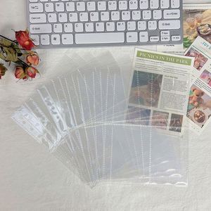 Mini <b>A5</b>/A6/A7 <b>Ring</b> <b>Binder</b> Pouch Frosted PVC Transparent Card Bag Waterproof Cash Envelope Folder Pattern Zipless Loose Leaf - Product Image 4