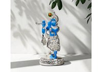 Idole de Krishna Ji jouant de la flûte, faite à la main en argent 999 plaqué or 24 carats, 4,5 pouces, décoration de temple domestique pour mariage, Diwali, anniversaire