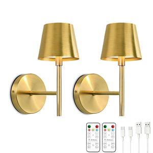 Lámpara <span class=keywords><strong>de</strong></span> Pared Recargable, Moderna, Regulable, <span class=keywords><strong>de</strong></span> Metal Dorado, con Batería <span class=keywords><strong>de</strong></span> 5200mAh, para Sala <span class=keywords><strong>de</strong></span> Estar, Dormitorio, Interior - Product Image 3