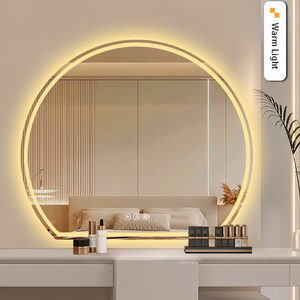 <span class=keywords><strong>Grand</strong></span> <span class=keywords><strong>miroir</strong></span> intelligent en verre sans cadre en forme de <span class=keywords><strong>demi</strong></span>-lune avec lumières LED pour la décoration murale de la salle de bain à la maison - Product Image 3